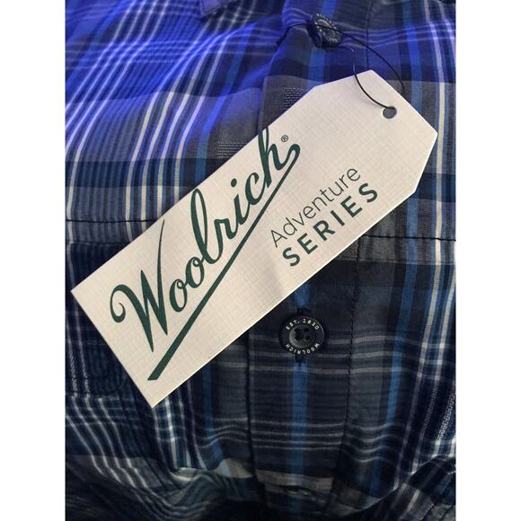 Woolrich Adventure Series Mens Large Keep It Moving Short Sleeve Blue Plaid $59 - Picture 6 of 6